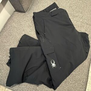 Spyder Men's Black Cargo Ski Pants with White Logo